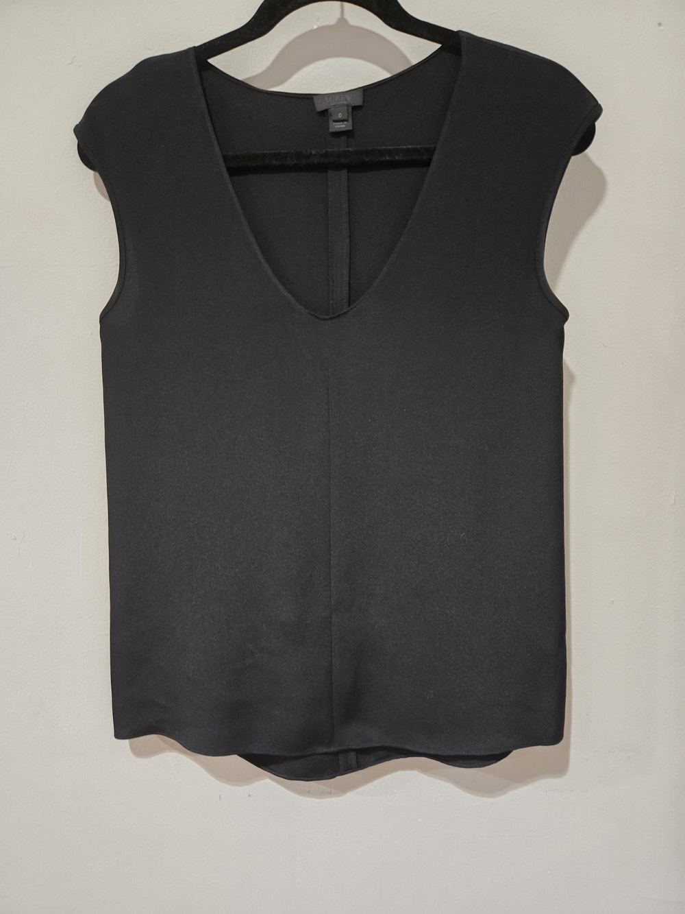J. Crew Black V-Neck Cap Sleeve Camisole